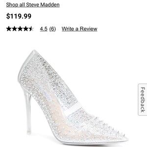 NWT Steve Madden Clear Sparkle Spike Pumps